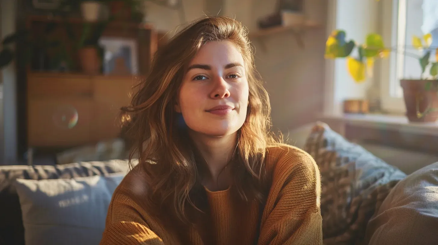 Nordic interior with a relaxed person